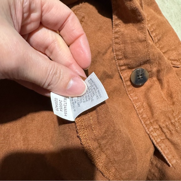 J Jill 100% Linen Jacket Size 2X Love Linen Burnt Orange Boho Fall Western - Picture 4 of 7